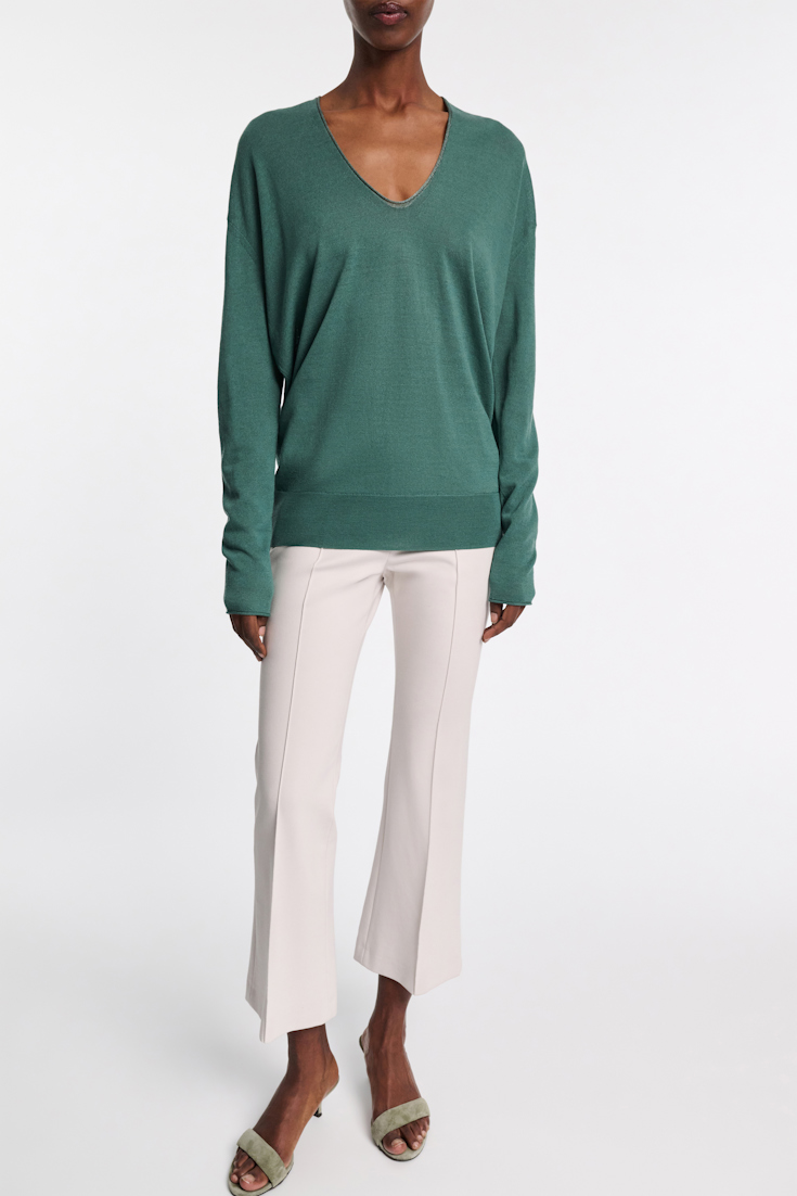 Dorothee Schumacher Deep U-neck pullover jade