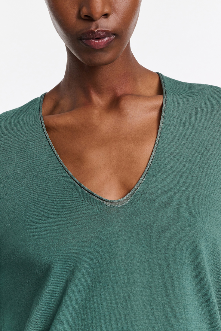 Dorothee Schumacher Deep U-neck pullover jade