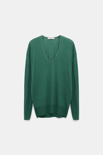 Dorothee Schumacher Deep U-neck pullover jade