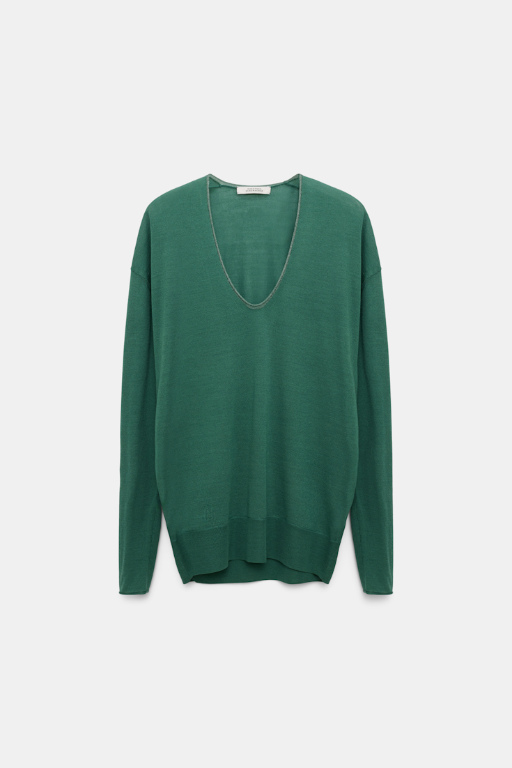 Dorothee Schumacher Deep U-neck pullover jade