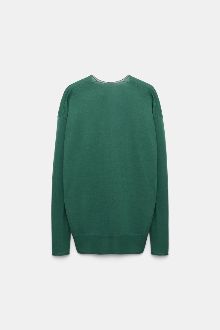Dorothee Schumacher Deep U-neck pullover jade