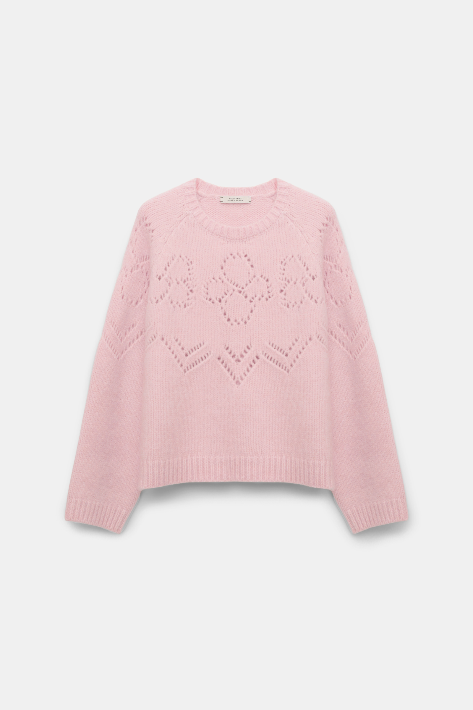 Dorothee Schumacher Cropped pullover with D-rose pointelle touch of rose