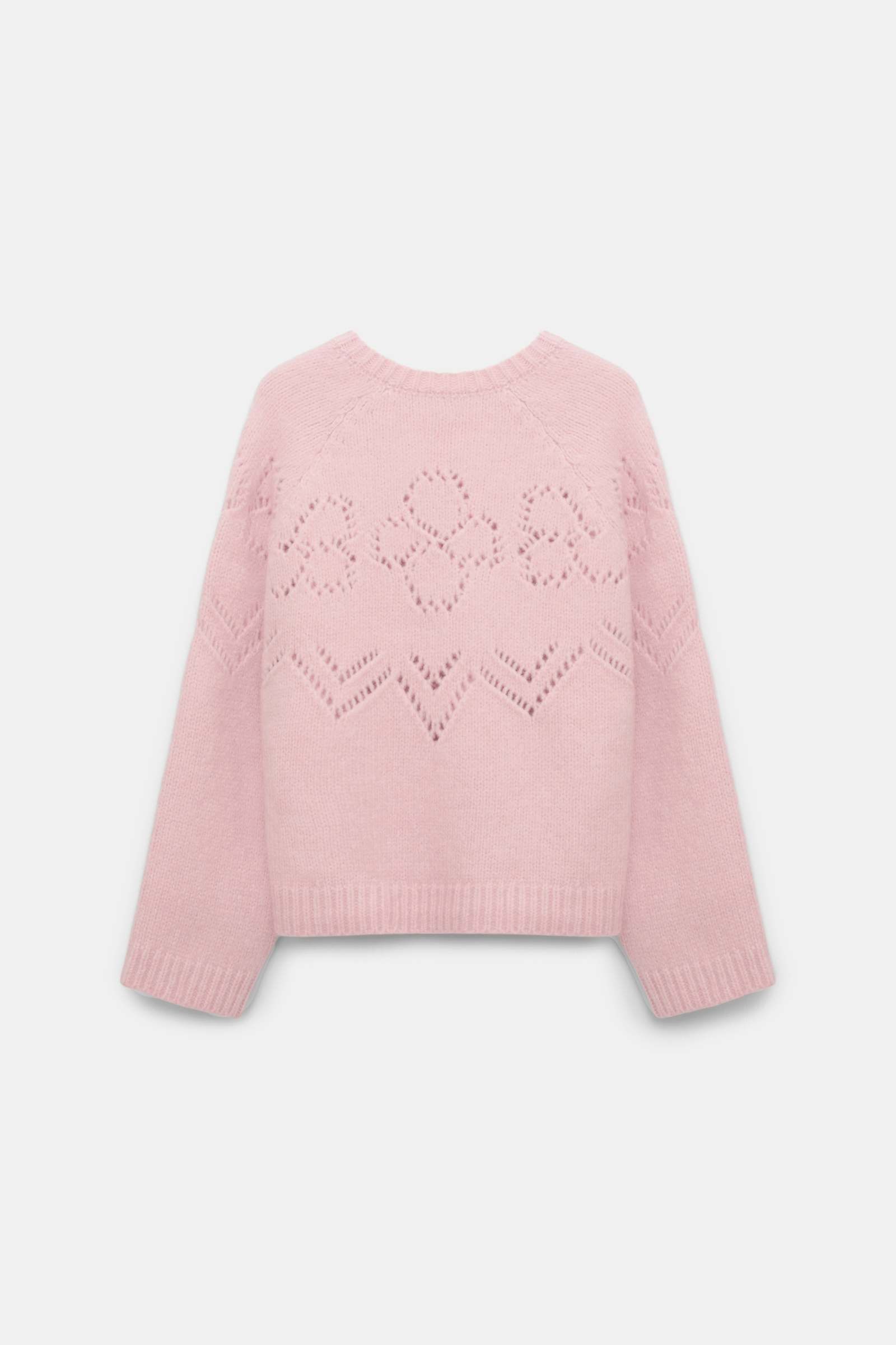Dorothee Schumacher Cropped pullover with D-rose pointelle touch of rose