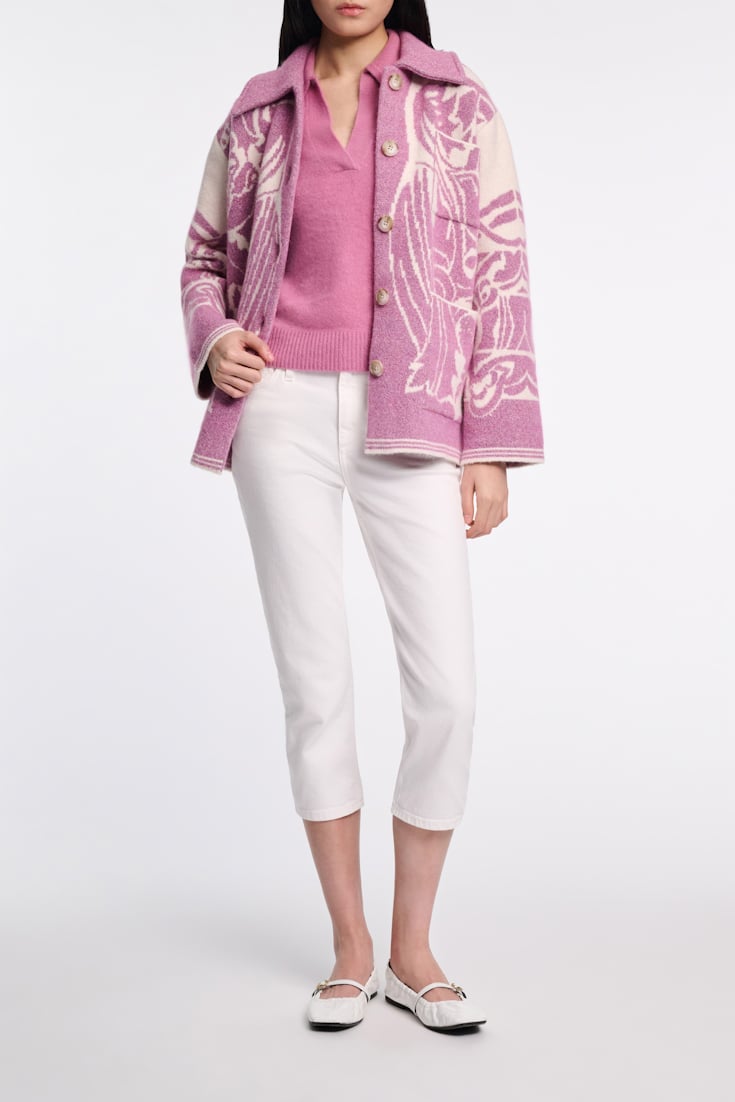 Dorothee Schumacher Jacke mit floralem Allover-Jacquard lilac white
