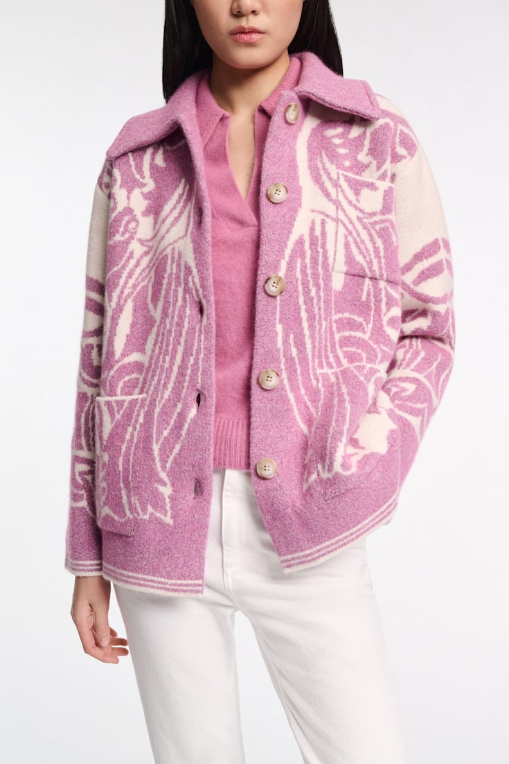 Dorothee Schumacher Jacke mit floralem Allover-Jacquard lilac white