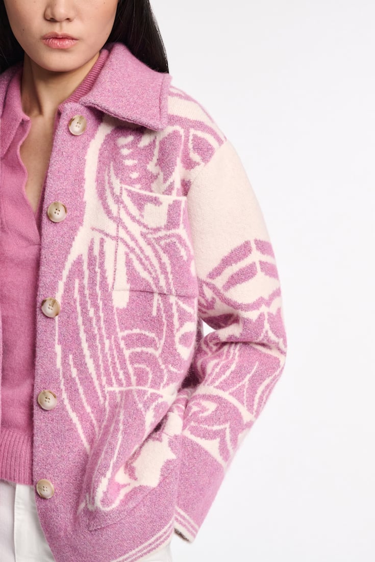 Dorothee Schumacher Jacke mit floralem Allover-Jacquard lilac white