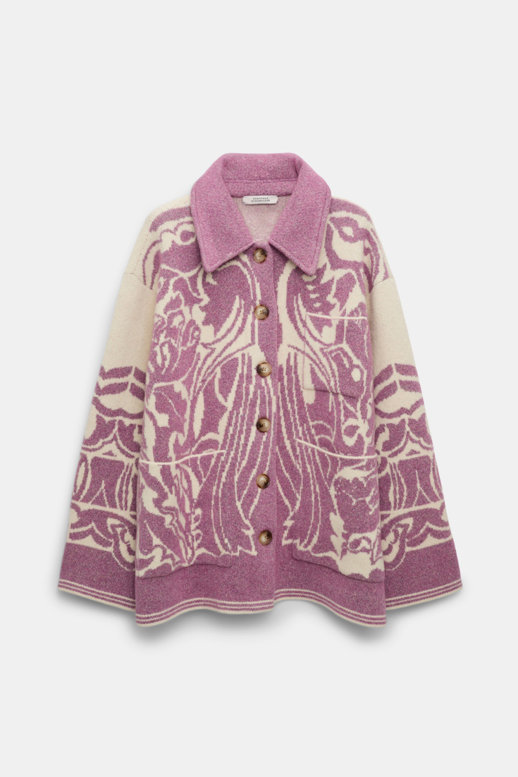 Dorothee Schumacher Jacke mit floralem Allover-Jacquard lilac white