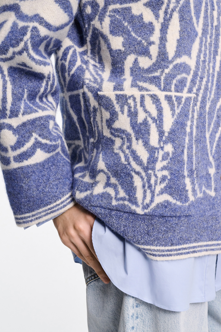 Dorothee Schumacher Jacke mit floralem Allover-Jacquard denim white