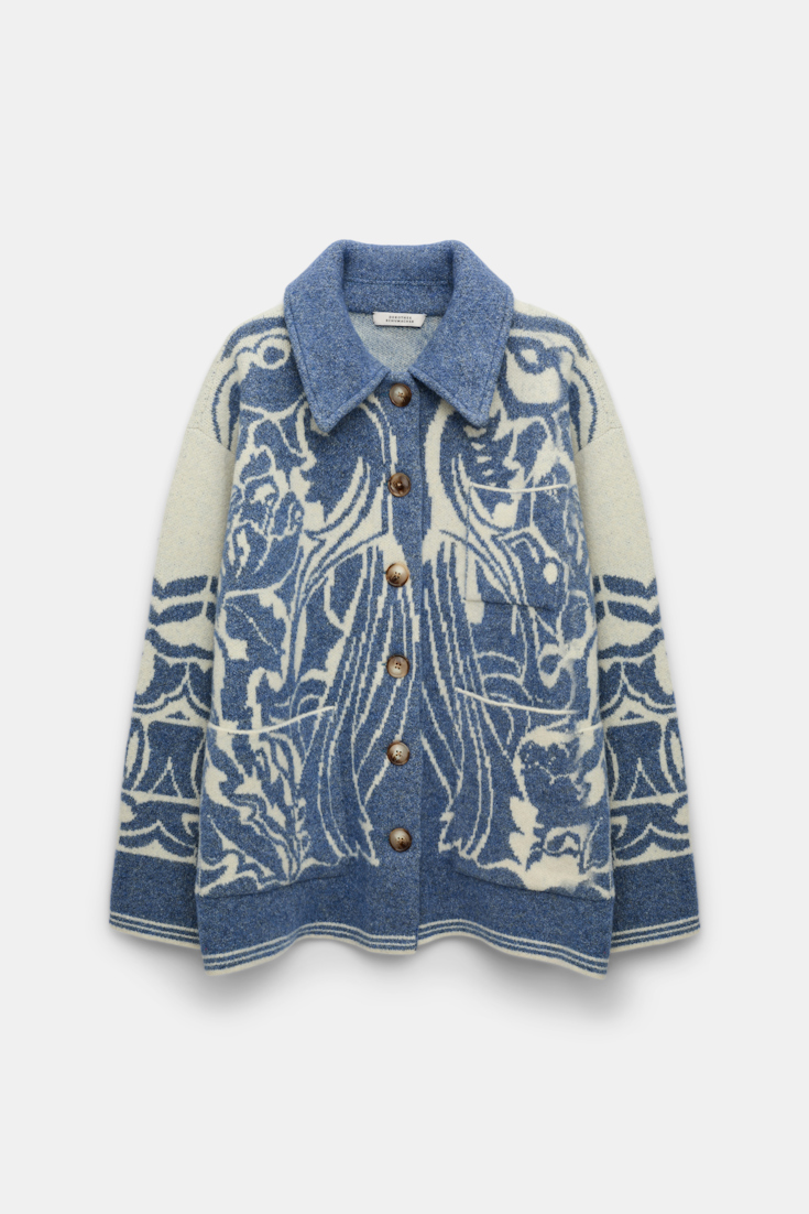 Dorothee Schumacher Jacke mit floralem Allover-Jacquard denim white
