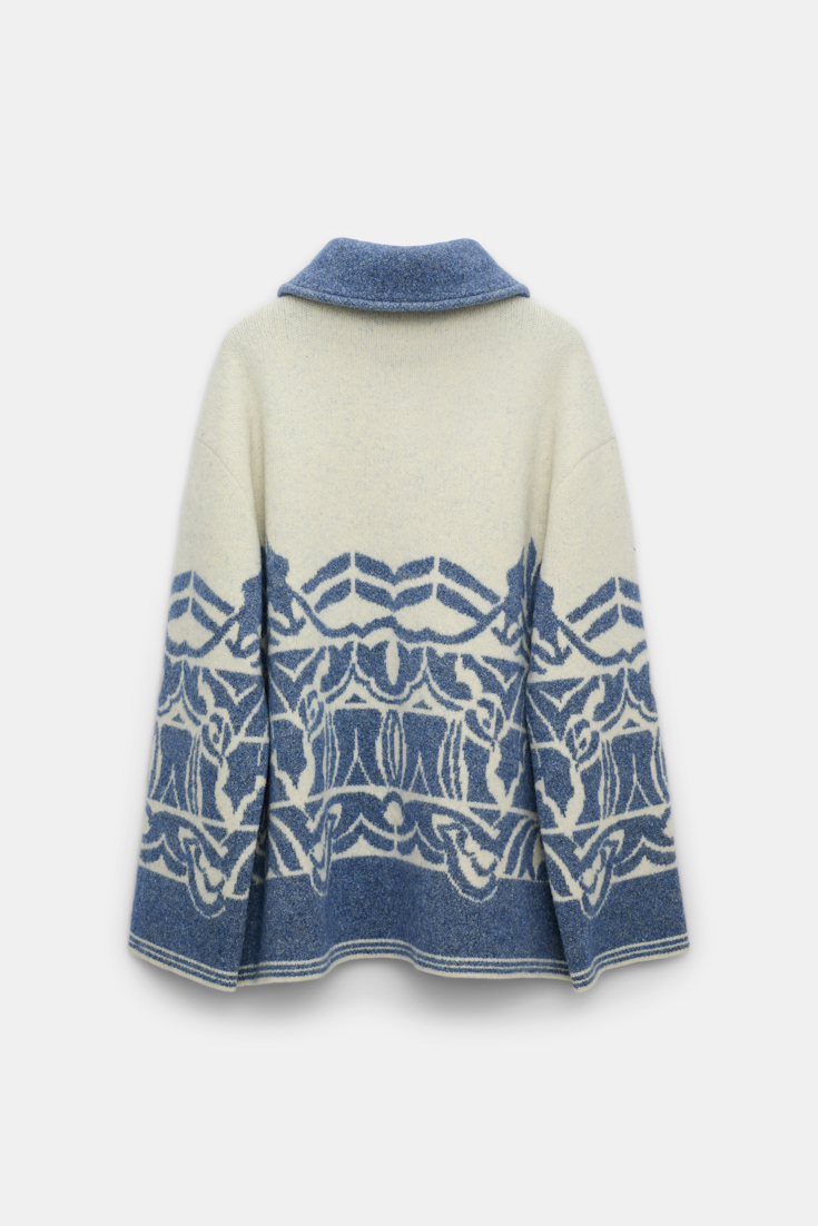 Dorothee Schumacher Jacke mit floralem Allover-Jacquard denim white