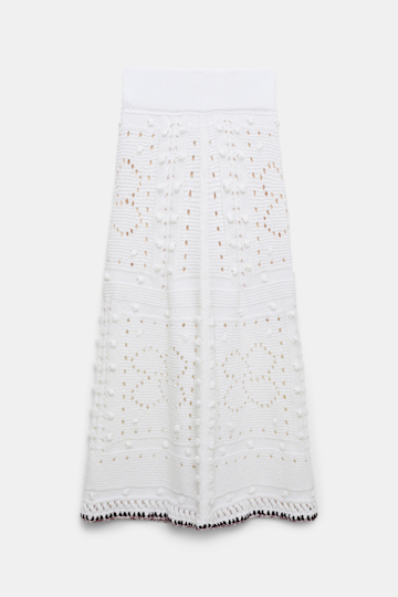 Dorothee Schumacher Maxi skirt with crochet trim pure white