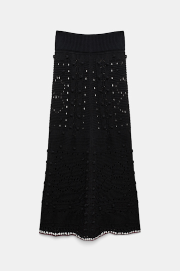 Dorothee Schumacher V-neck cardigan with crochet trim pure black