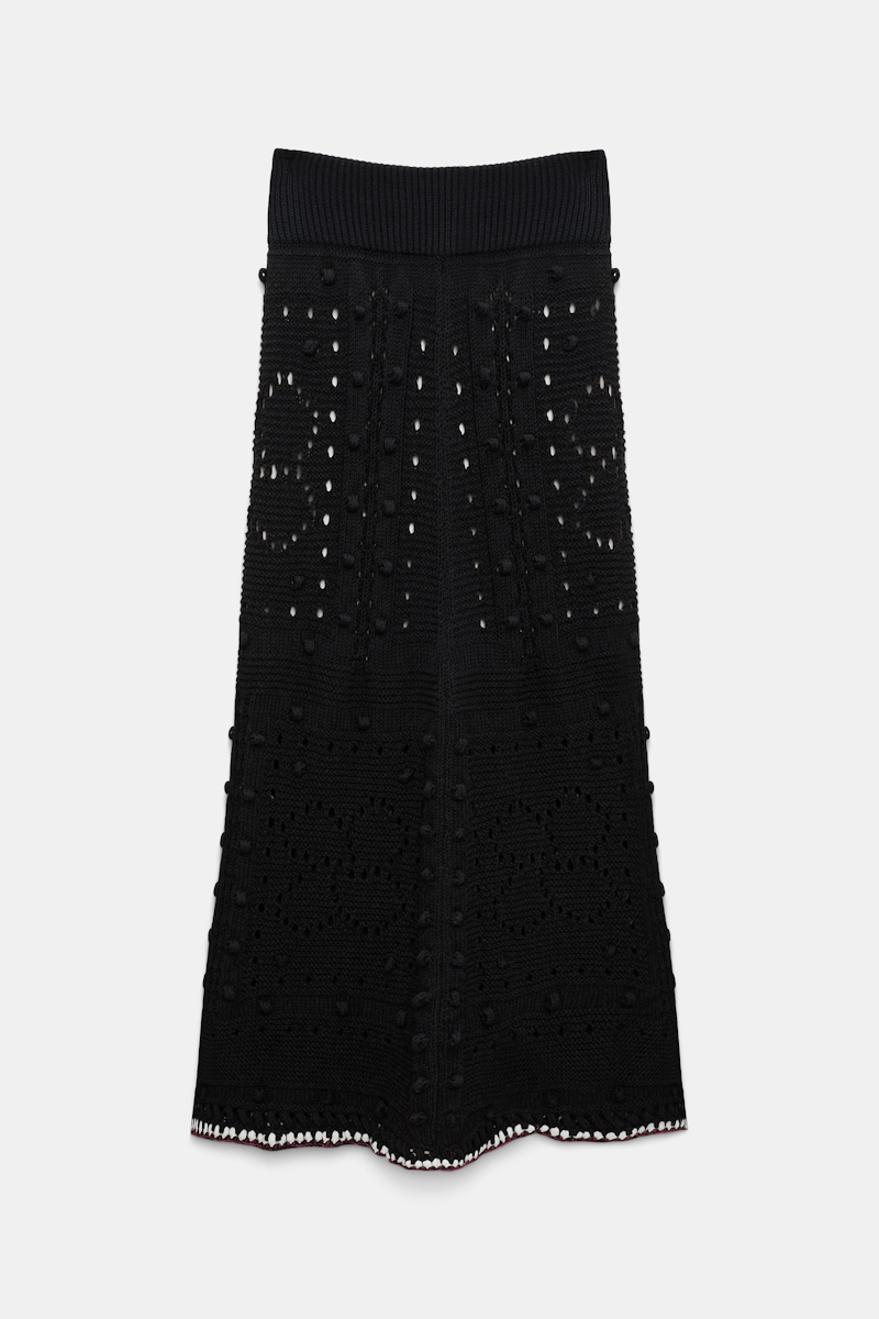Dorothee Schumacher V-neck Cardigan With Crochet Trim In Black