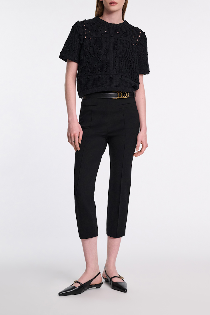 Dorothee Schumacher Pullover mit Pointelle Optik pure black