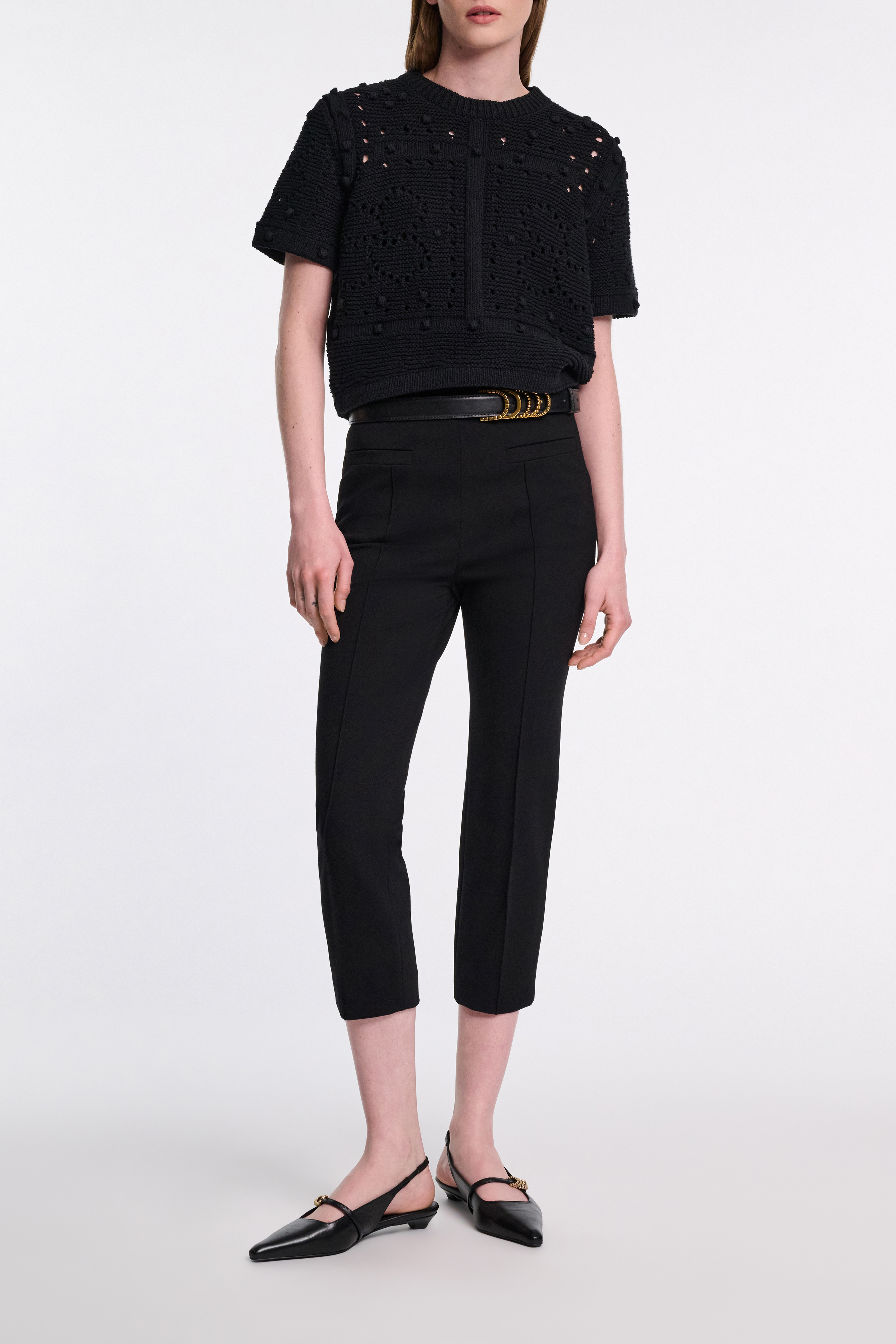 Dorothee Schumacher Textured knit top with D-rose