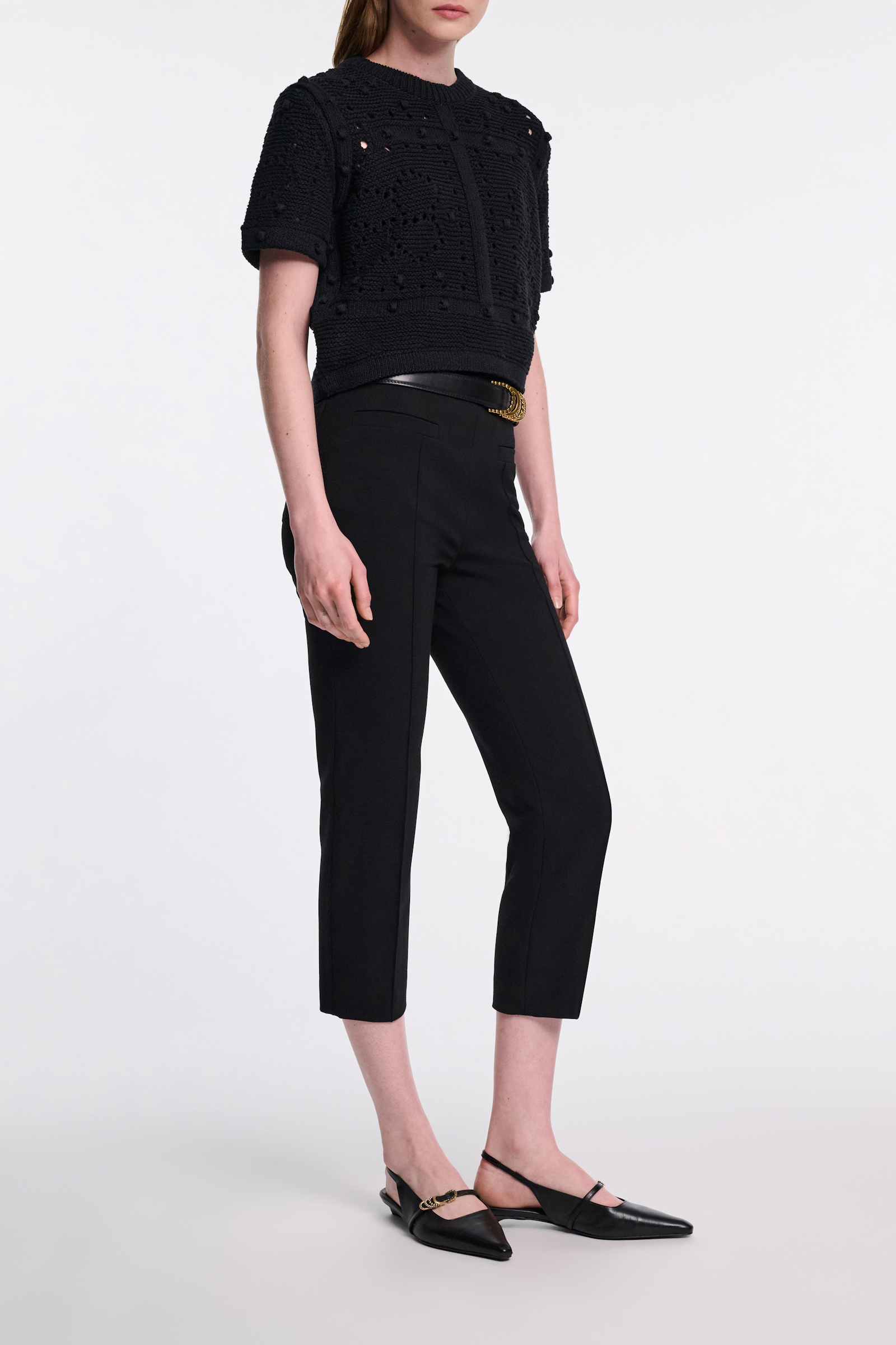 Dorothee Schumacher Pullover mit Pointelle Optik pure black