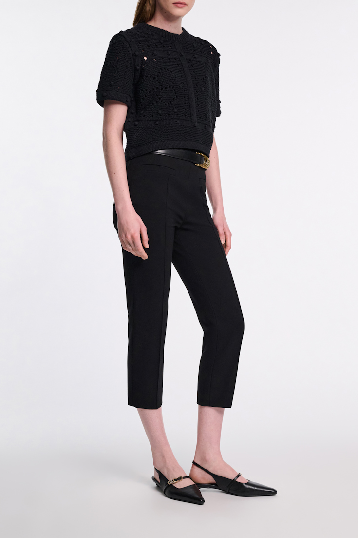 Dorothee Schumacher Pullover mit Pointelle Optik pure black