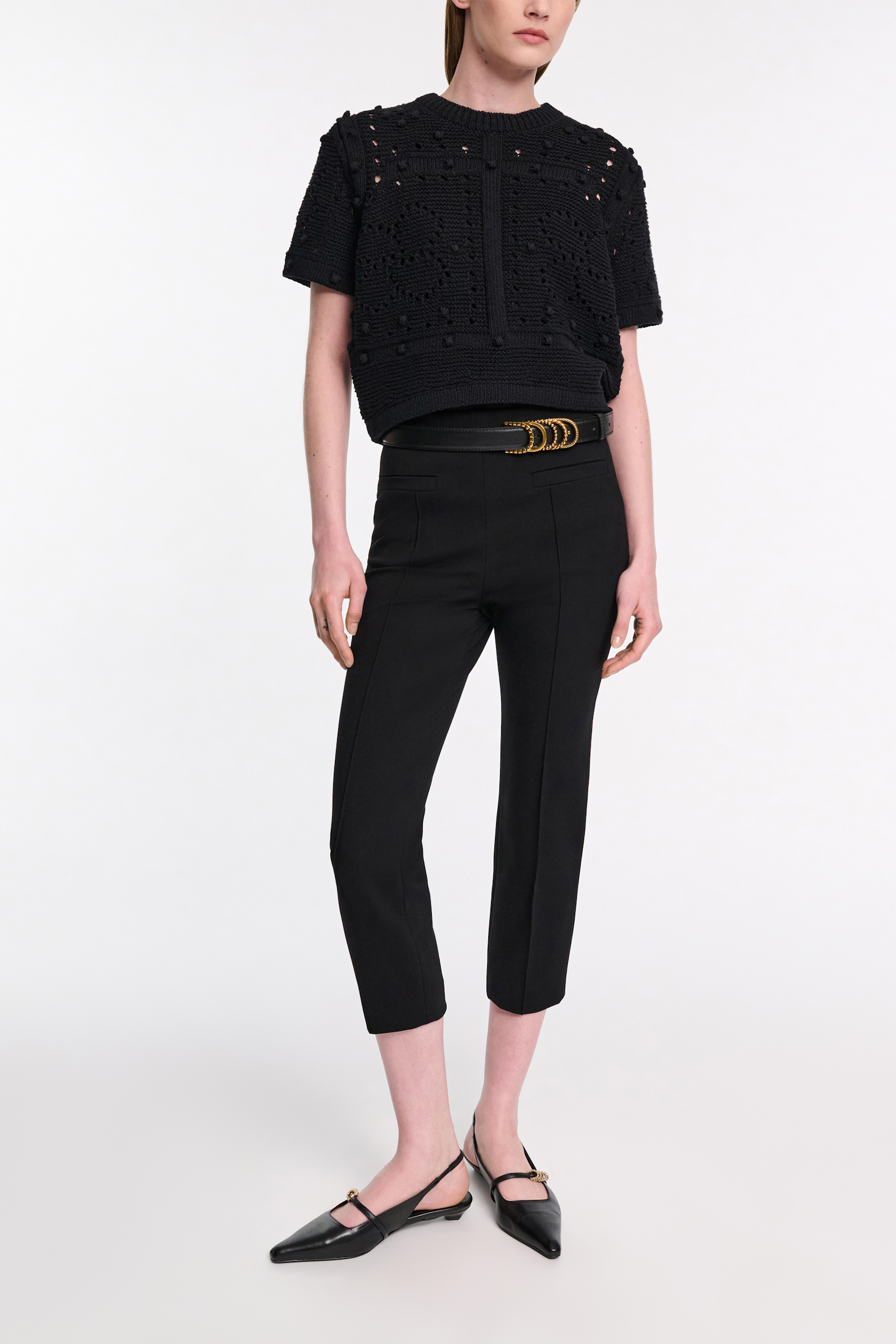 Dorothee Schumacher Pullover mit Pointelle Optik pure black