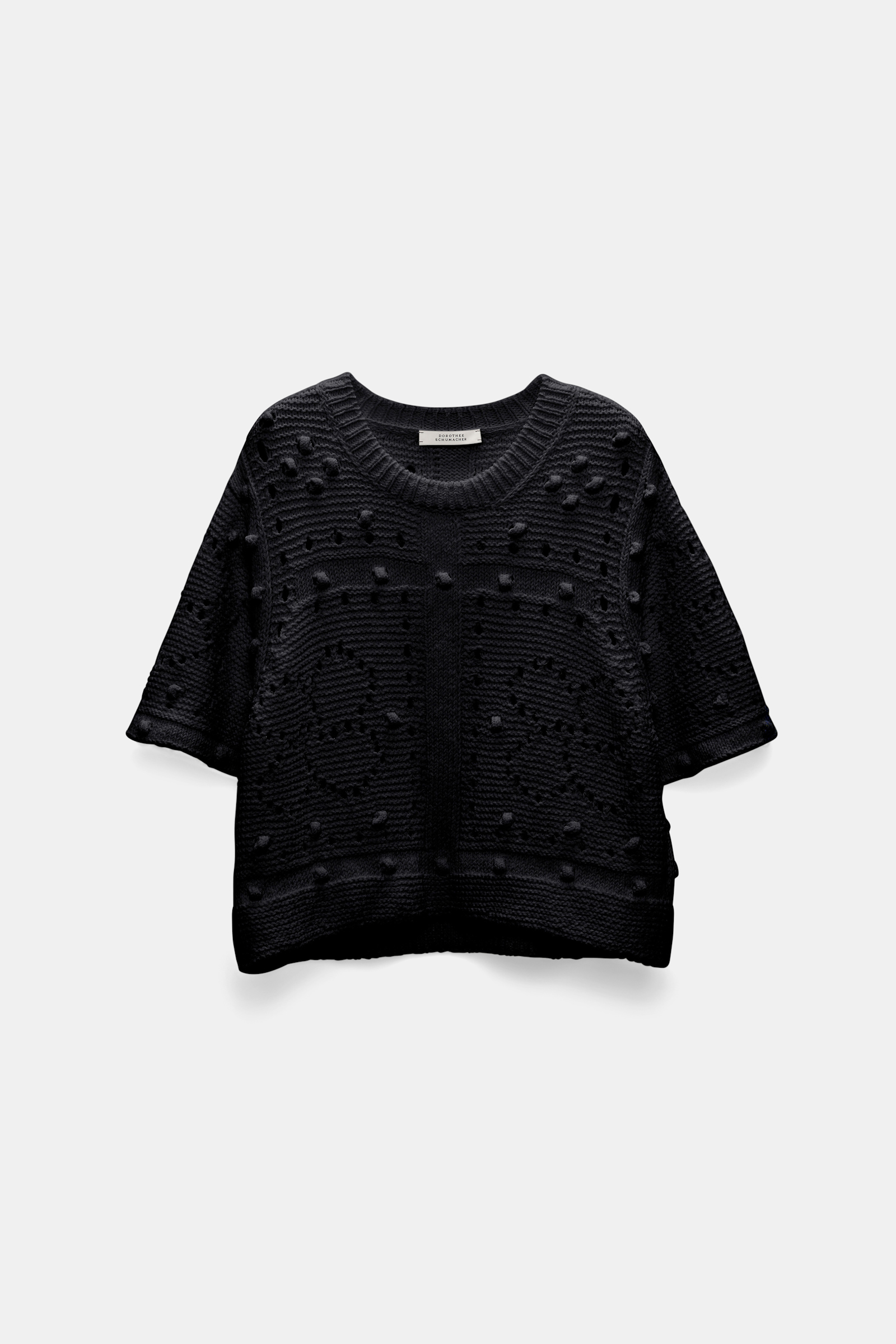 Dorothee Schumacher Pullover mit Pointelle Optik pure black
