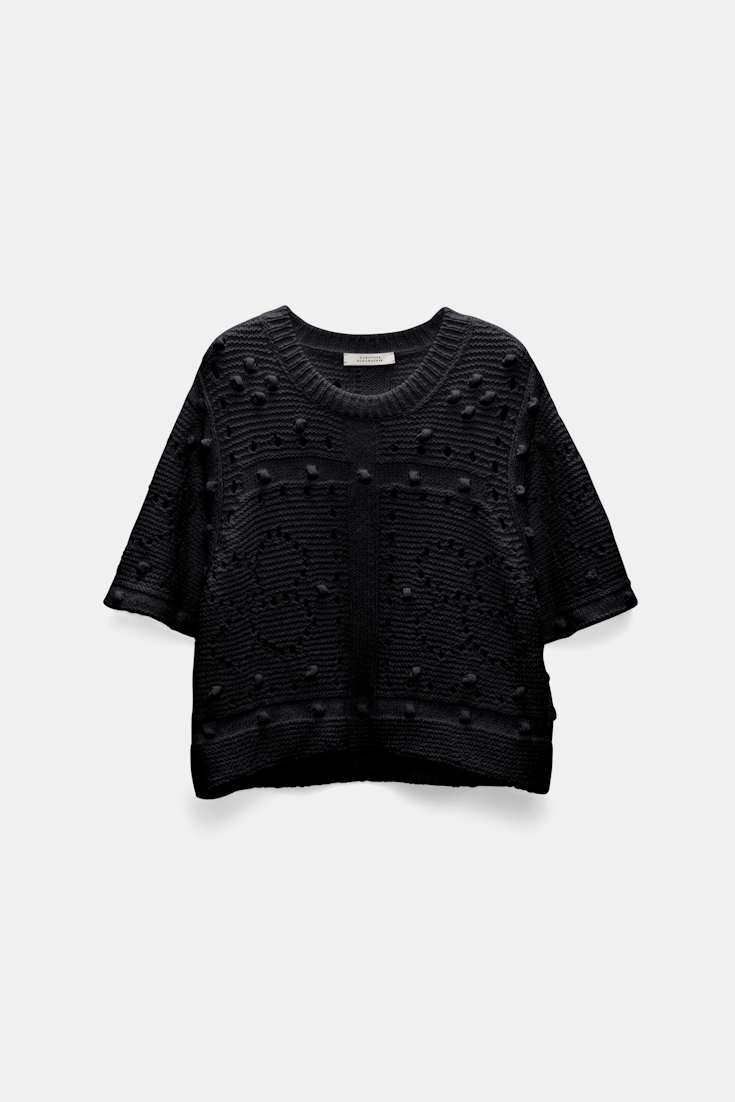 Dorothee Schumacher Pullover mit Pointelle Optik pure black