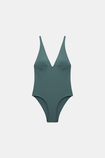 Dorothee Schumacher Badeanzug mit Metallnieten dark jade