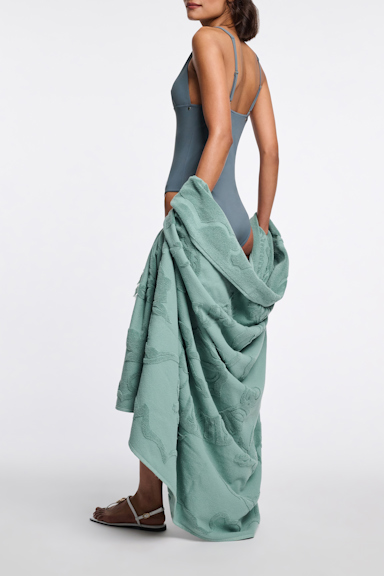 Dorothee Schumacher V-neck swimsuit dark jade
