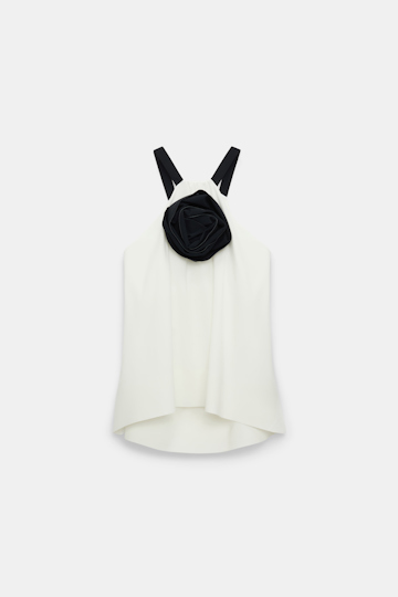 Dorothee Schumacher Top with removable rose pure white