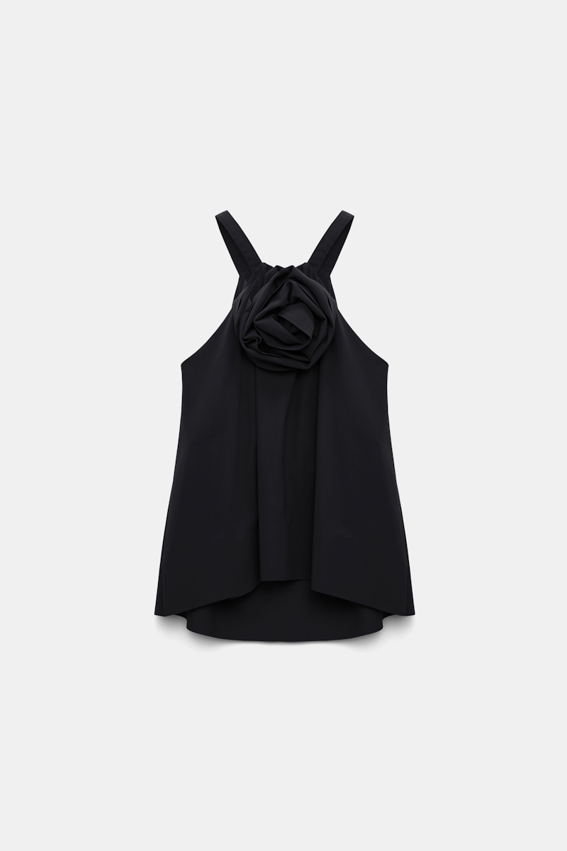 Dorothee Schumacher Top With Removable Rose In Black
