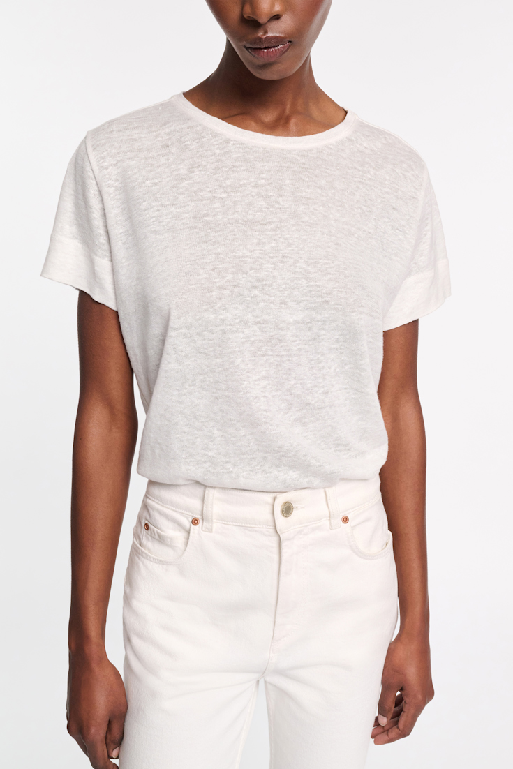 Dorothee Schumacher Round neck hemp T-shirt camellia white