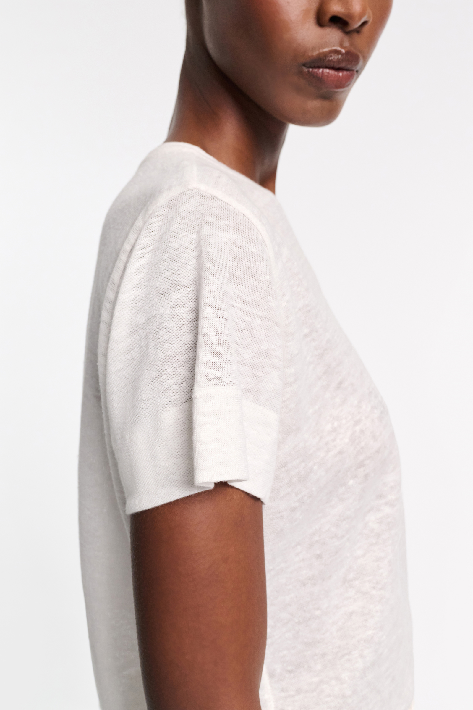 Dorothee Schumacher Round neck hemp T-shirt camellia white