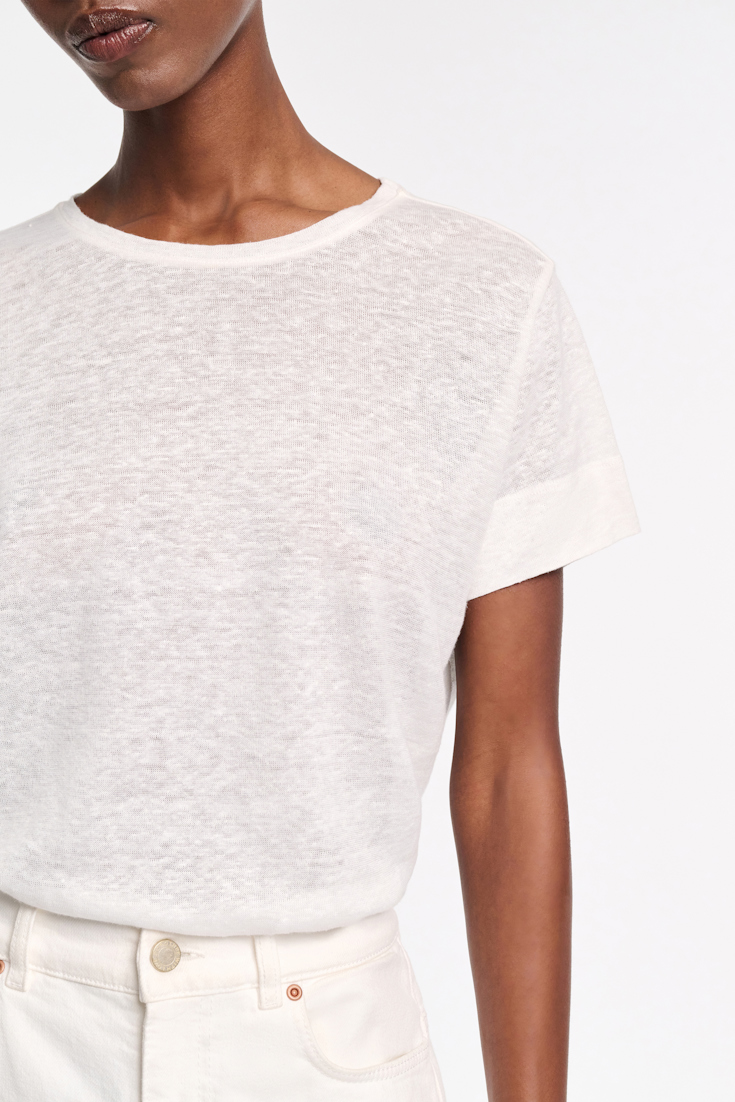 Dorothee Schumacher Round neck hemp T-shirt camellia white
