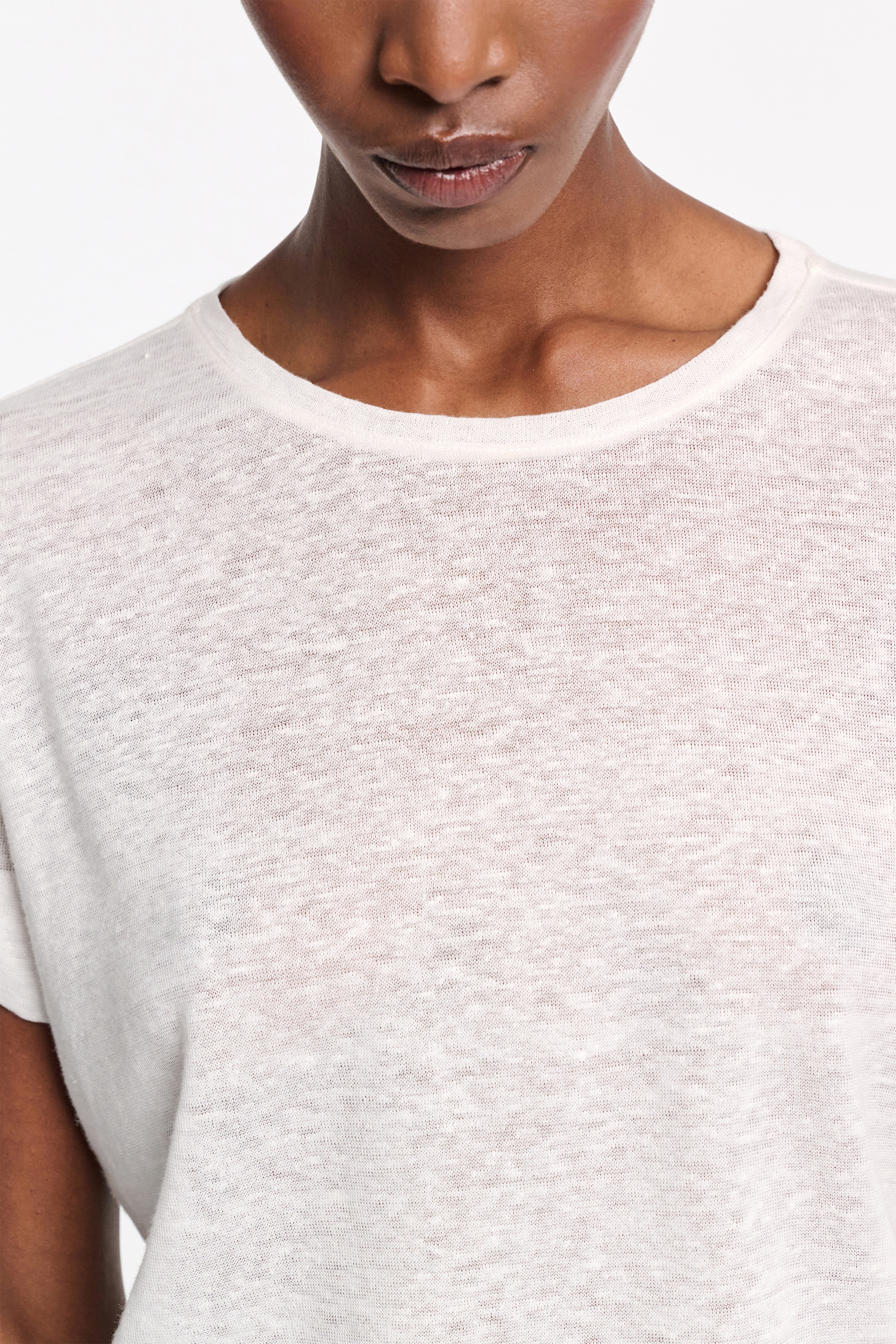 Dorothee Schumacher Round neck hemp T-shirt camellia white