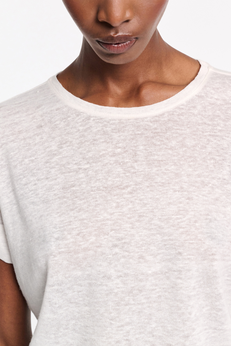 Dorothee Schumacher Round neck hemp T-shirt camellia white