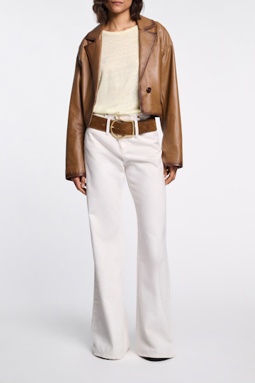 Dorothee Schumacher Round neck hemp T-shirt light lemon