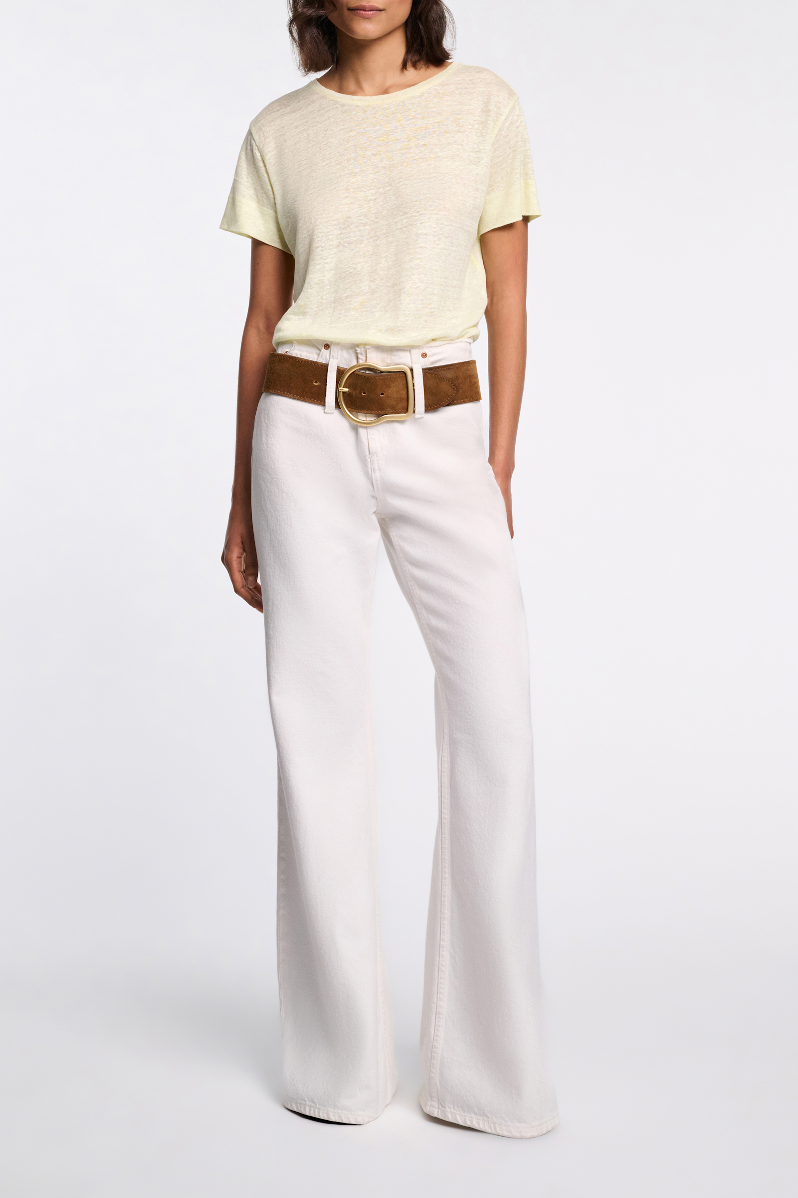 Dorothee Schumacher Round neck hemp T-shirt light lemon