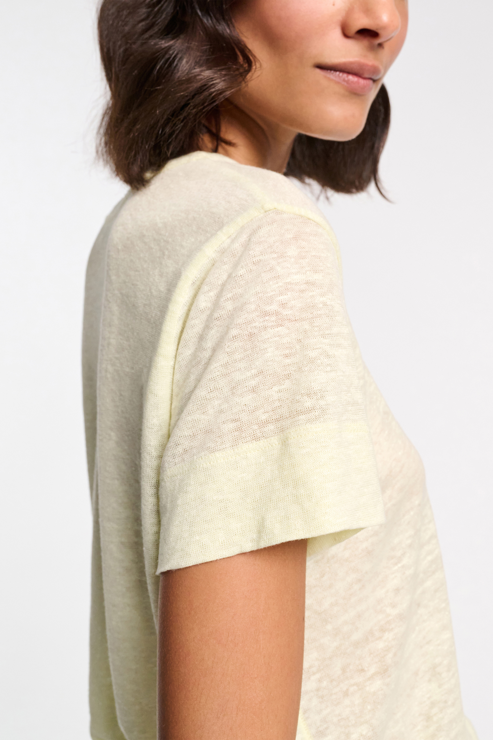 Dorothee Schumacher Round neck hemp T-shirt light lemon