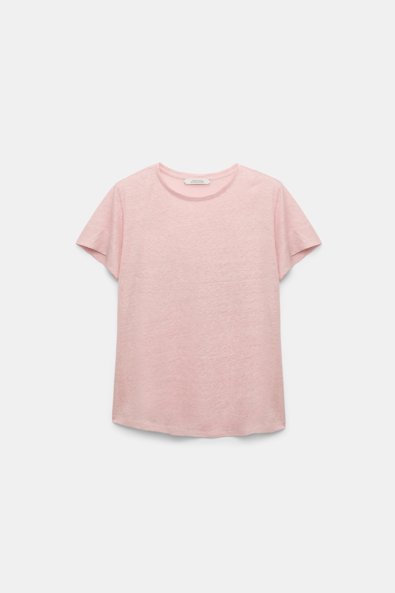 Shop Dorothee Schumacher Round Neck Hemp T-shirt In Light Pink