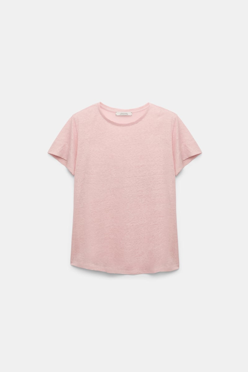 Shop Dorothee Schumacher Round Neck Hemp T-shirt In Light Pink