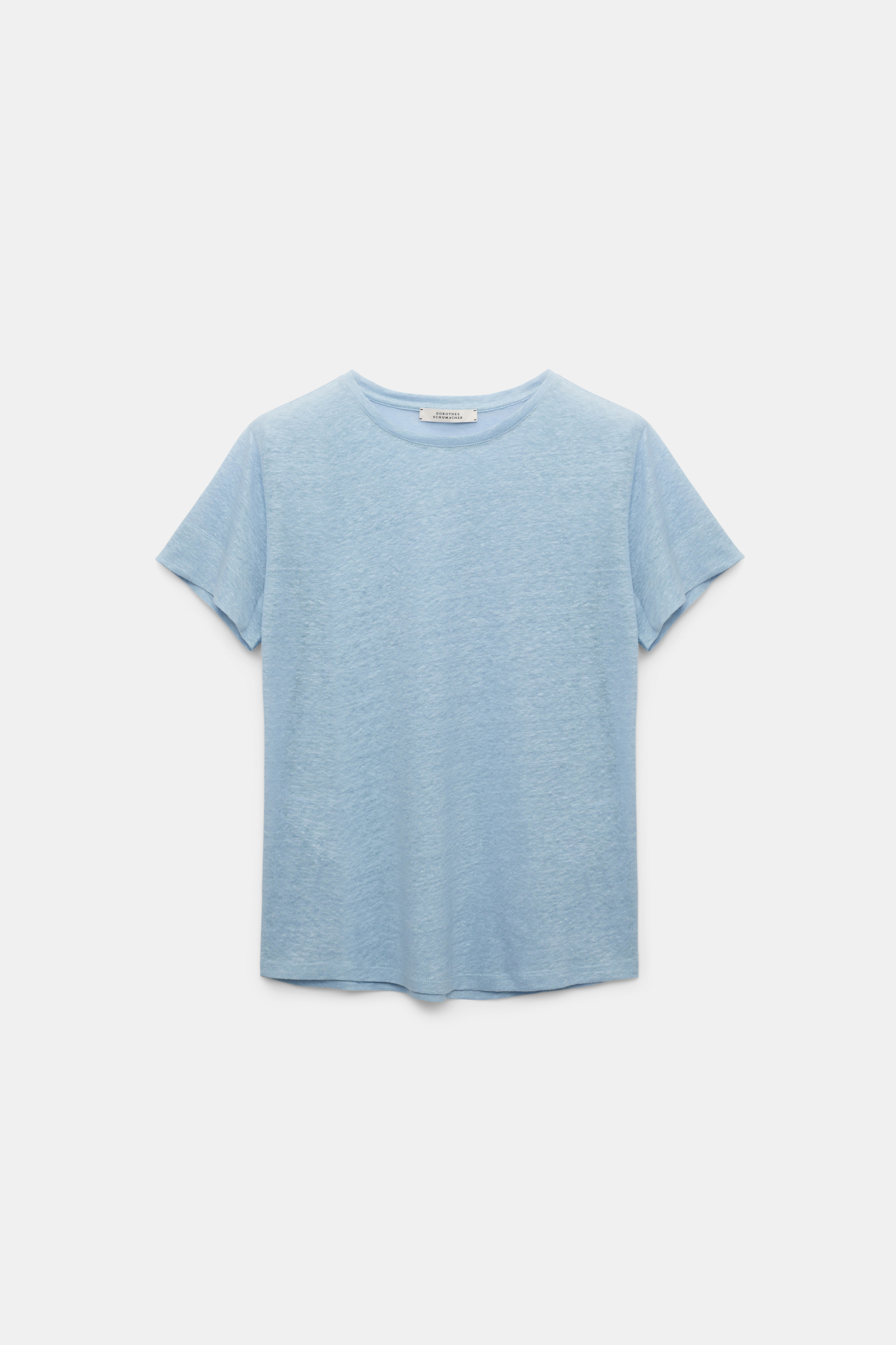 Dorothee Schumacher Round neck hemp T-shirt powder blue II