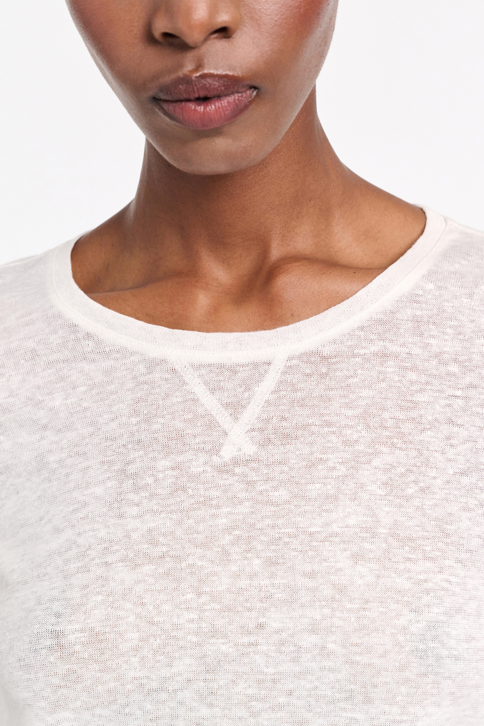 Dorothee Schumacher Long sleeve hemp T-shirt camellia white
