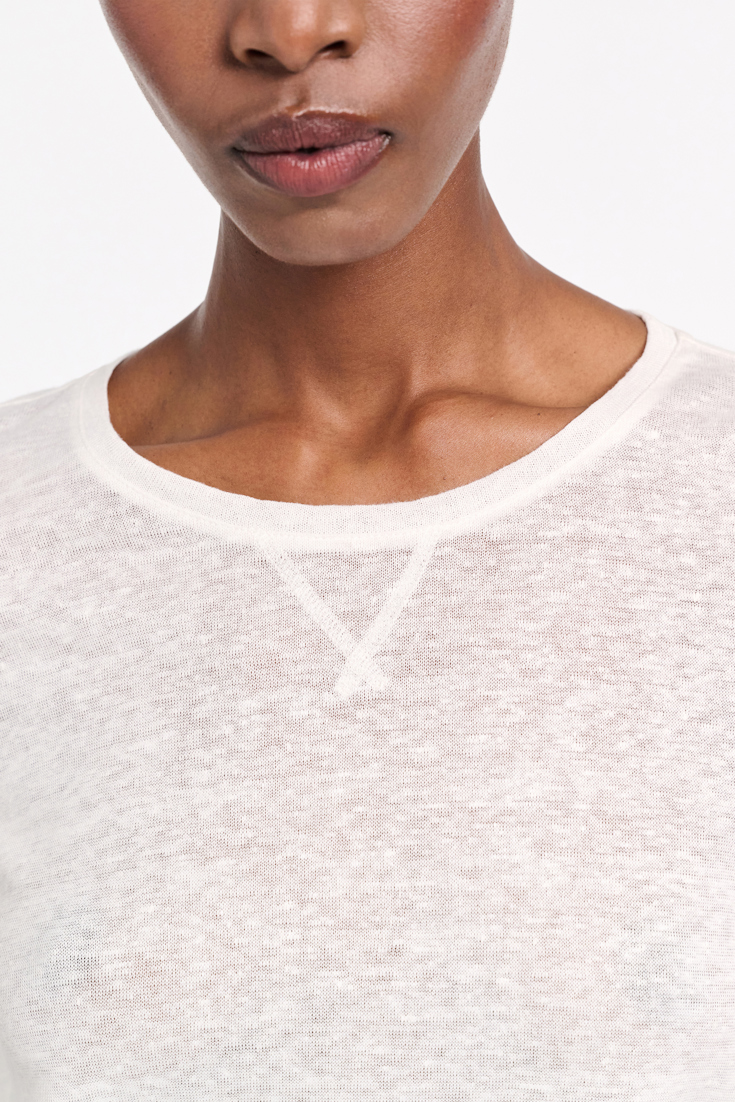 Dorothee Schumacher Long sleeve hemp T-shirt camellia white