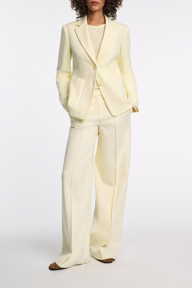 Dorothee Schumacher Long sleeve hemp T-shirt light lemon