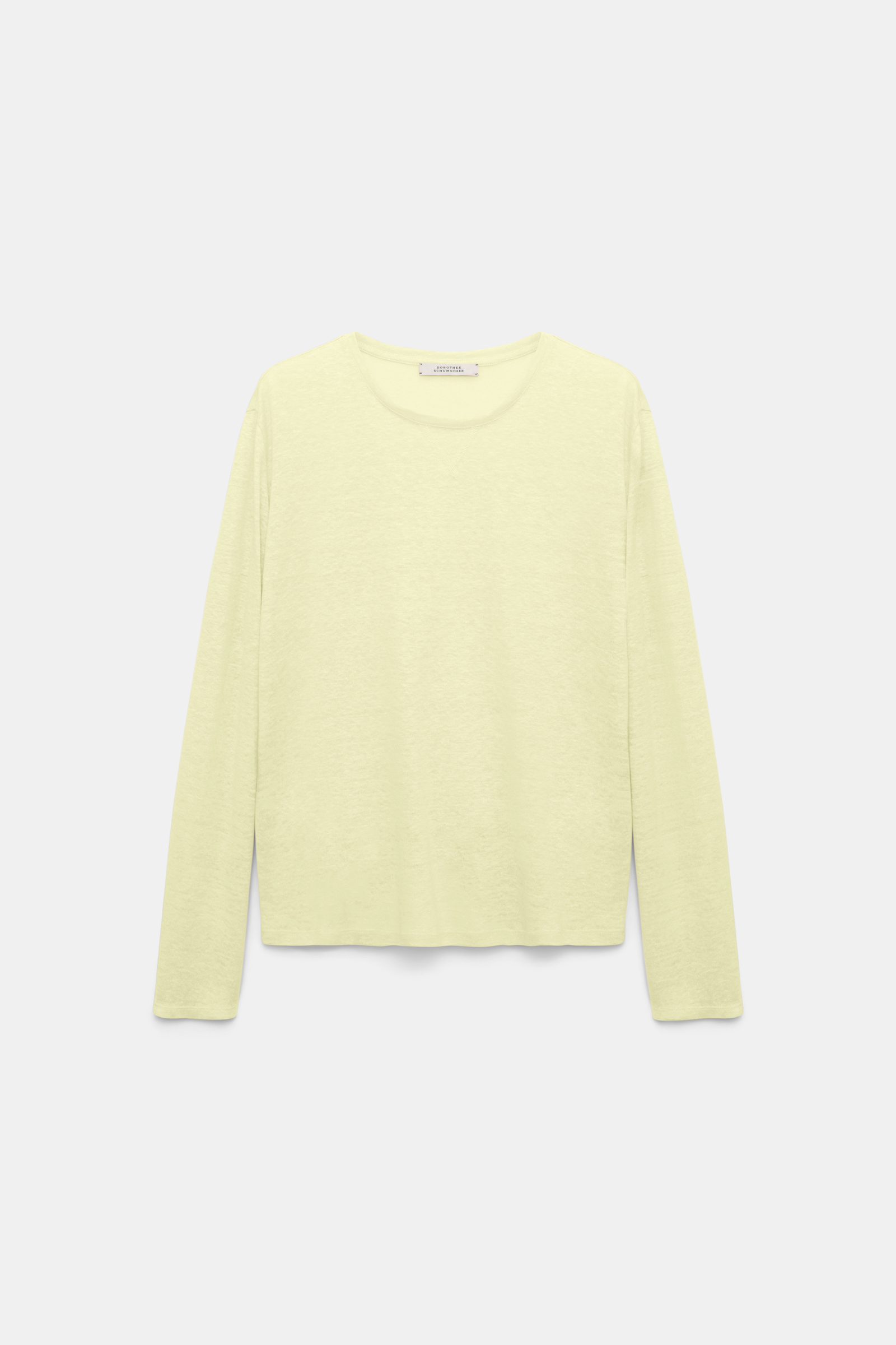 Dorothee Schumacher Long sleeve hemp T-shirt light lemon