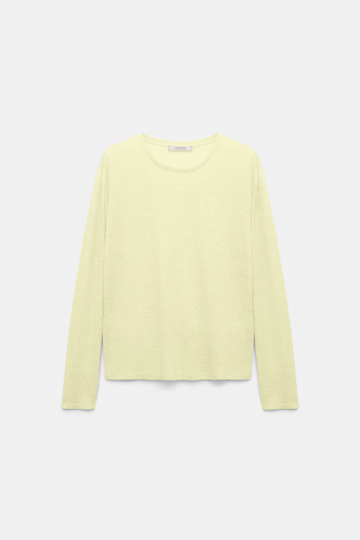 Dorothee Schumacher Long sleeve hemp T-shirt light lemon