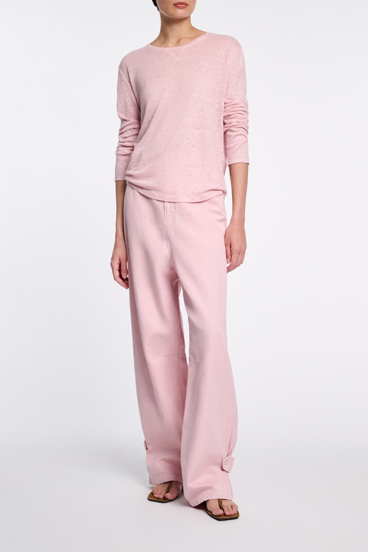 Dorothee Schumacher Long sleeve hemp T-shirt milky rose