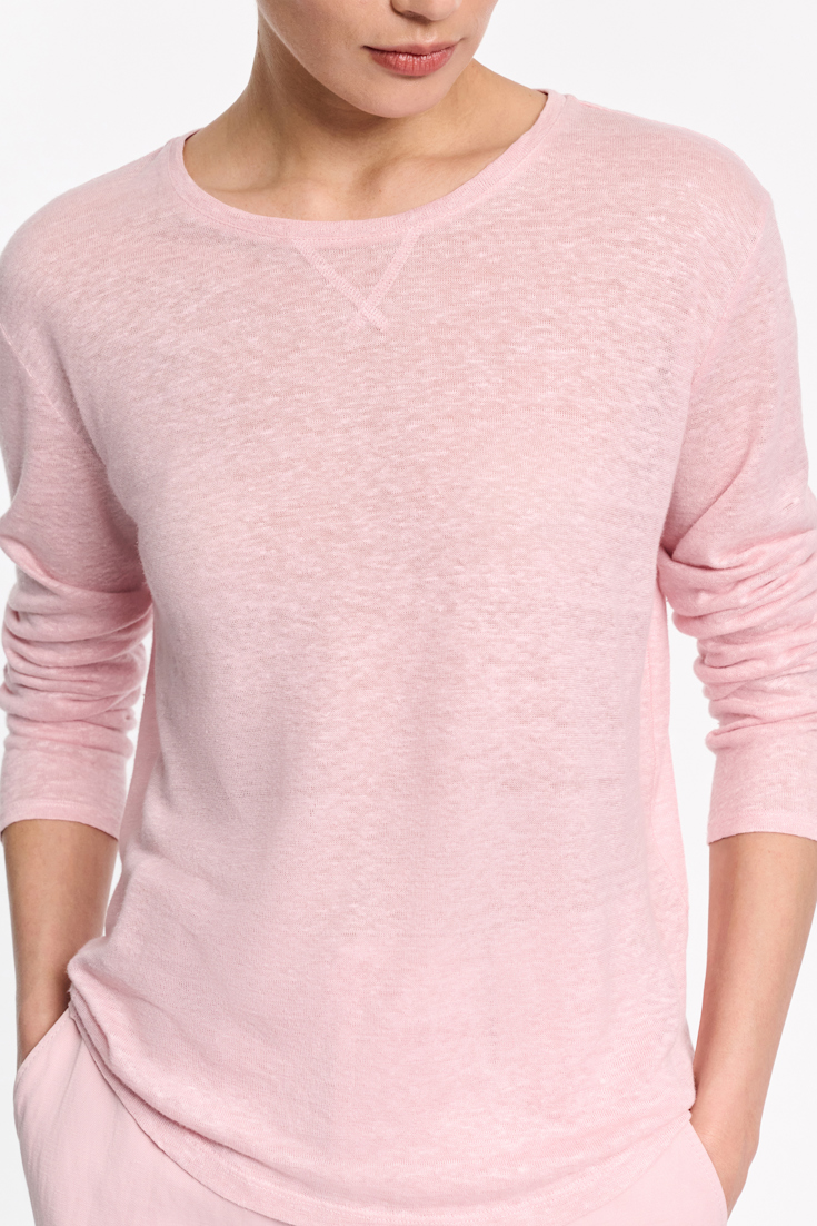 Dorothee Schumacher Long sleeve hemp T-shirt milky rose