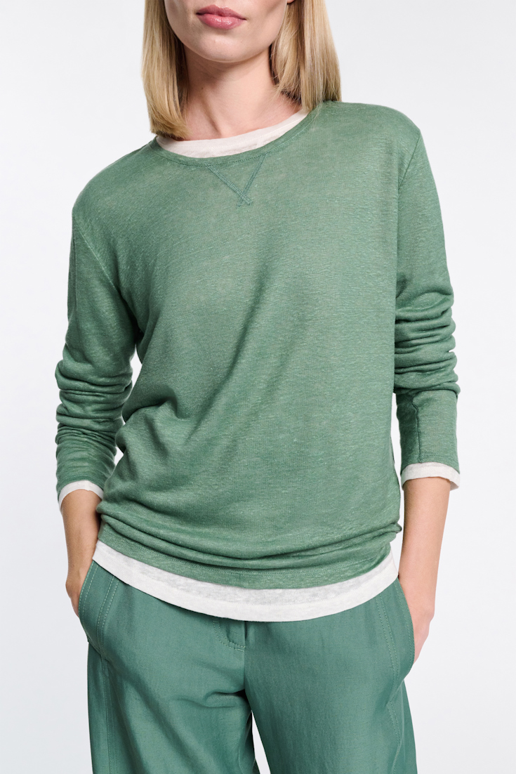 Dorothee Schumacher Long sleeve hemp T-shirt jade