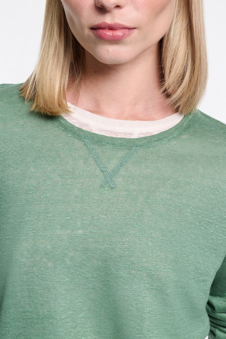 Dorothee Schumacher Long sleeve hemp T-shirt jade