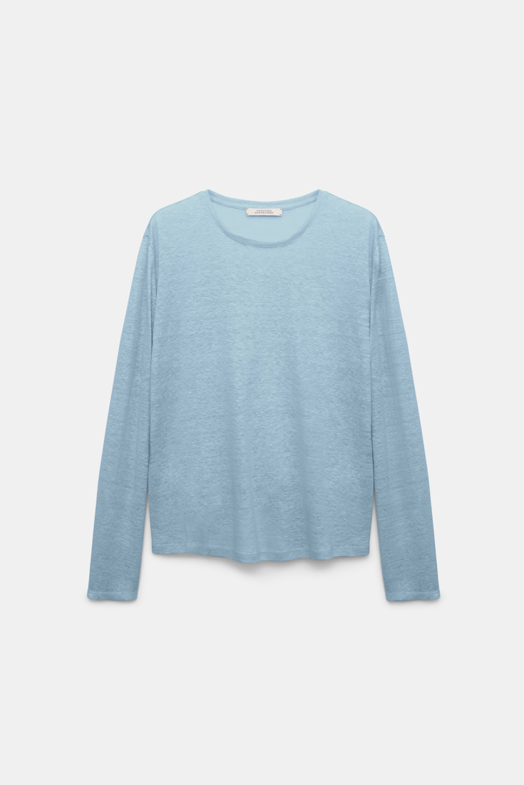 Dorothee Schumacher Long sleeve hemp T-shirt powder blue II