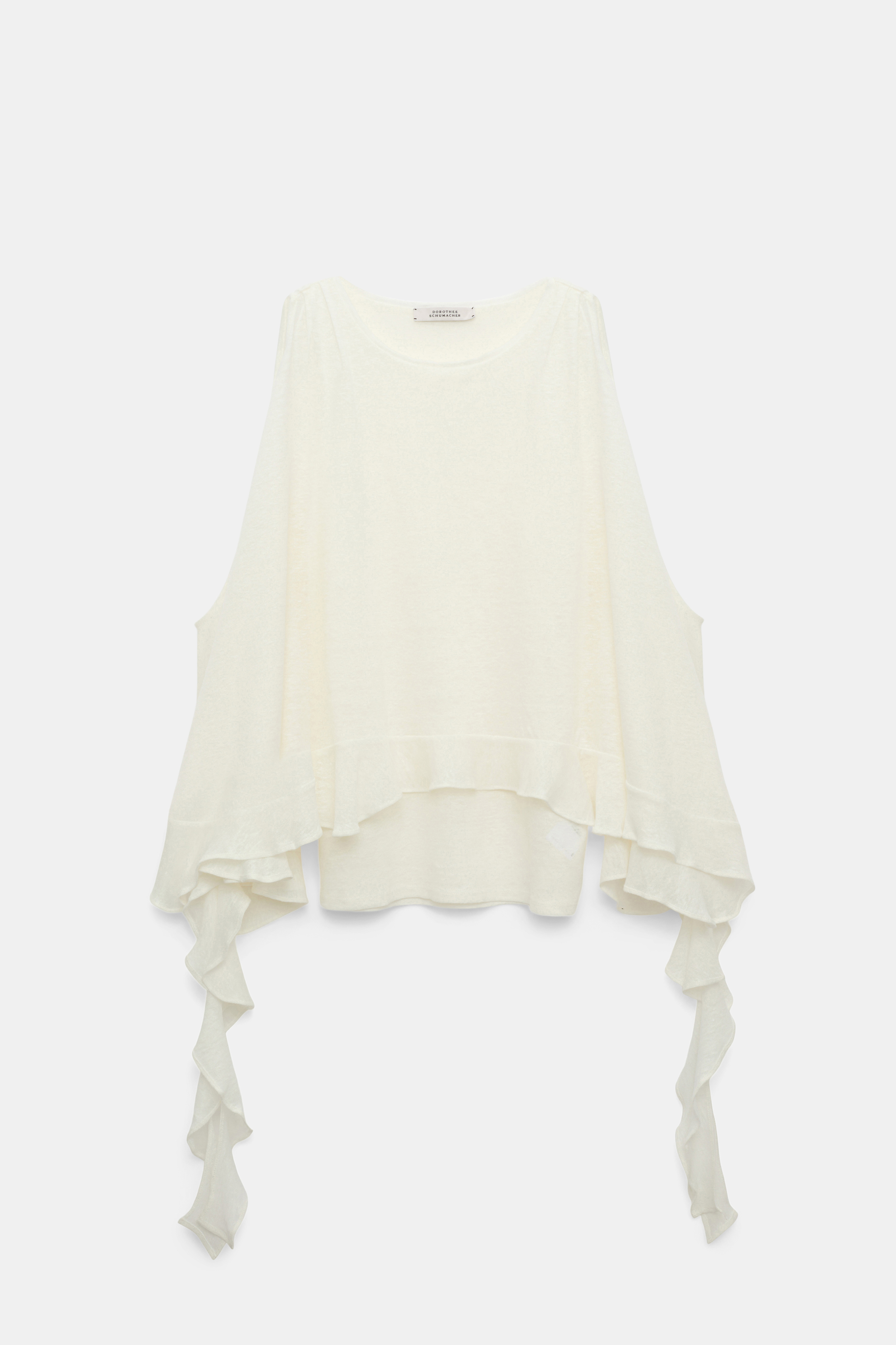 Dorothee Schumacher Hemp tank top with ruffles camellia white